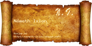 Németh Ixion névjegykártya
